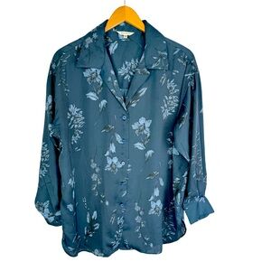 Moussy Oversized Button Down Floral Blouse Cottagecore Quiet Luxury